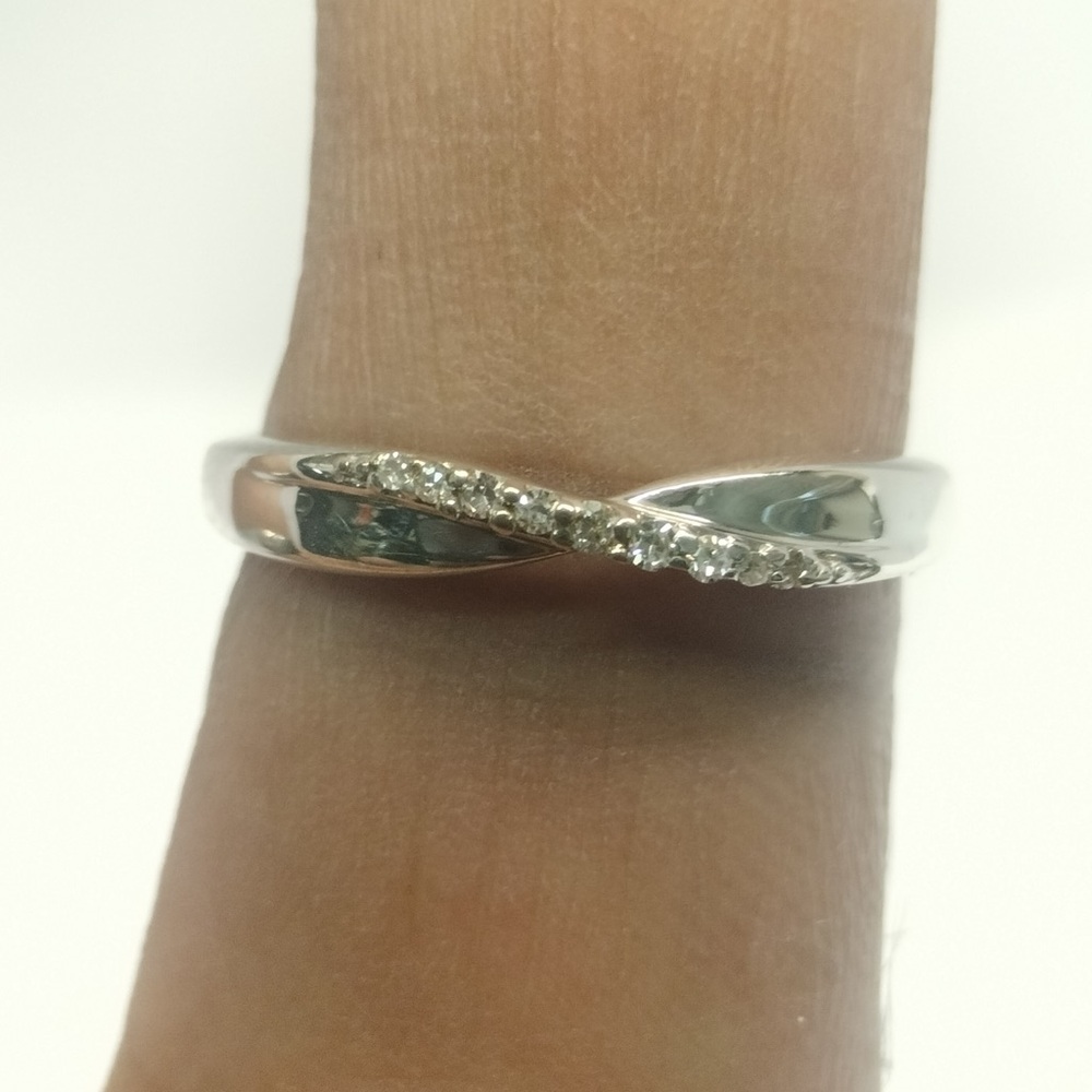 Sterling Silver .10CT Diamond Ring Size 6.5